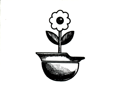 Ernst Friedrich: Soldaterhjelm med blomst, 1924.
