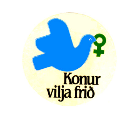Kvinder for Fred / Women for Peace. Islansk fredsdue / Peace dove from Iceland Women for Peace / Konur vilja Fríð, 1984. Kunstner / artist: ?. 