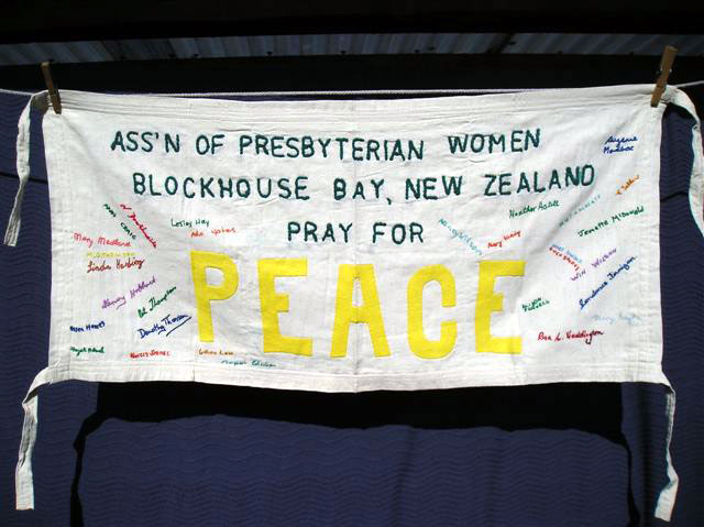 Association of Presbyterian Women, Blockhouse Bay, New Zealand: Pray for Peace. Kunstner /artist: ?. Fotograf: Grete Møller 2007.