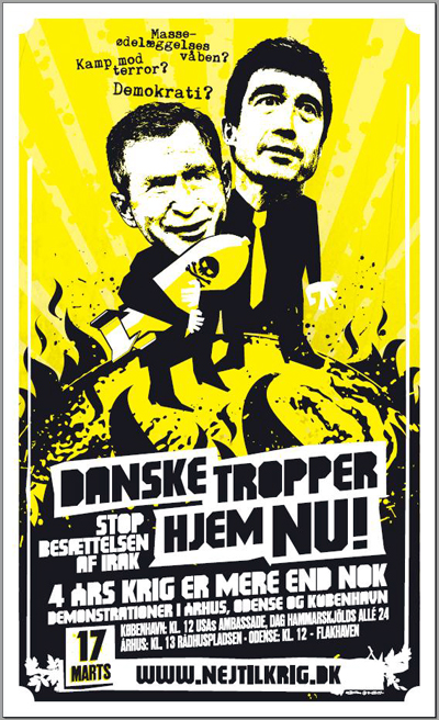 Nej til krig: Plakat: Danske tropper hjem nu, 2007